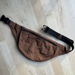Baggu Fanny Pack Nylon Crescent Bag Brown Adjustable Logo Festival Travel Belt